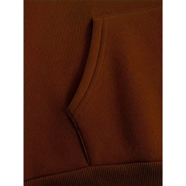 Women's Plus Size Soft Casual Hooded Sweatshirt with Artistic Back Print - Black & White & Bird Design, Kangaroo Pocket, Relaxed Fit, Machine Washable, All-Season Comfort, Ladies Sweatshirts, Decorative Text Design