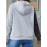 [Cozy Plus Size Hoodie] Cozy Plus Size Women's Hoodie | Long Sleeve Pullover with Cut-Out Detail, Gray & Black Color Block, Casual Style, Slight Stretch Fabric, Perfect for Fall and Winter, Autumn Clothing