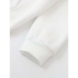 Oversized Women's Hoodie with Moon and Stars Graphic Print, 100% Polyester Long Sleeve Pullover with Kangaroo Pocket, Casual Loose Fit for All Seasons