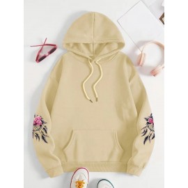 [Pink Oversized Hoodie] Soft Women's Oversized Hoodie | Floral Turtle Graphic Print Long Sleeve Pocket Sweatshirt, Pink All-Season Comfort Fit, Everyday Comfort Wear, Quality Casualwear