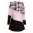 Plus Size - Plus Size Women'S Plaid Hooded Sweater - Long Sleeve Pullover with Drawstring Hood, Casual Fall/Winter Top, Pink & Checkered Pattern, Cozy Clothing | Relaxed Fit Sweater | Construction