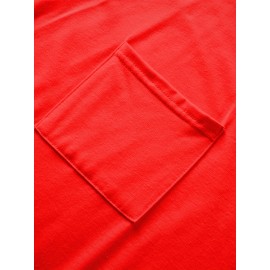 Large Size V-Neck Pocket Irregular Hem Short-Sleeved Top T-Shirt Two-Piece Set