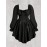 Plus Size Women's Dress with Jacquard Cross Lace Sleeves