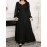 Plus Size, Plus Size Women's Dress with Lace-Up Waist for Look, Elegant Business Deep V-Neck Light Gray Autumn Winter Wedding Banquet Dress