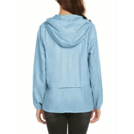 Raincoat Women Lightweight Rain Jackets Packable Outdoor Hooded Windbreaker
