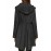 1pc Women's Plus Size Casual Hooded Drawstring Long Coat Jacket, Polyester Solid Color Regular Sleeve Open Front Split Hem Trench for All Seasons