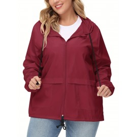 Plus Size Raincoat for Women - Waterproof, Packable, Outdoor, Hooded, Windbreaker Rain Jacket with Ultimate Protection