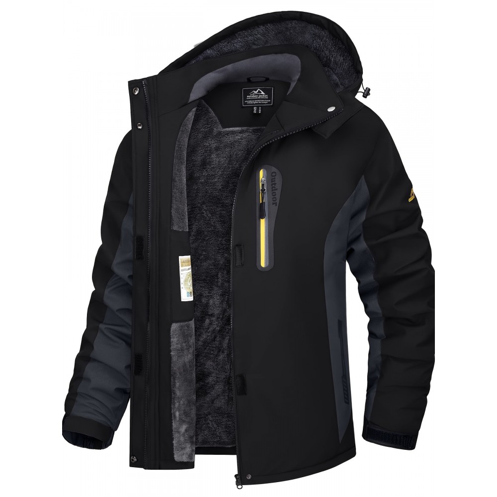 Women's Plus Size Ski Jacket Winter Outdoor Windproof Waterproof Soft Shell Jacket Detachable Snow Cap 5 Pocket Warm Fleece Lining Thickened Thermal Coat Outdoor Sports Ski Snowboard Hiking Camping Mountaineering Large Size Jacket