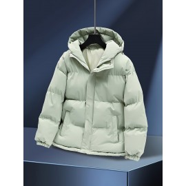 1pc Elegant Women'S Polyester Jacket - Solid Color Crew Neck Long Sleeve with Pockets for Fall/Winter Outdoor Sports and Casual Warmth