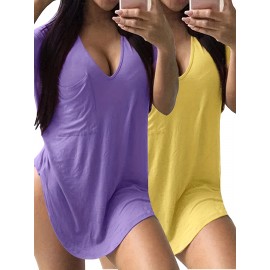 Large Size V-Neck Pocket Irregular Hem Short-Sleeved Top T-Shirt Two-Piece Set